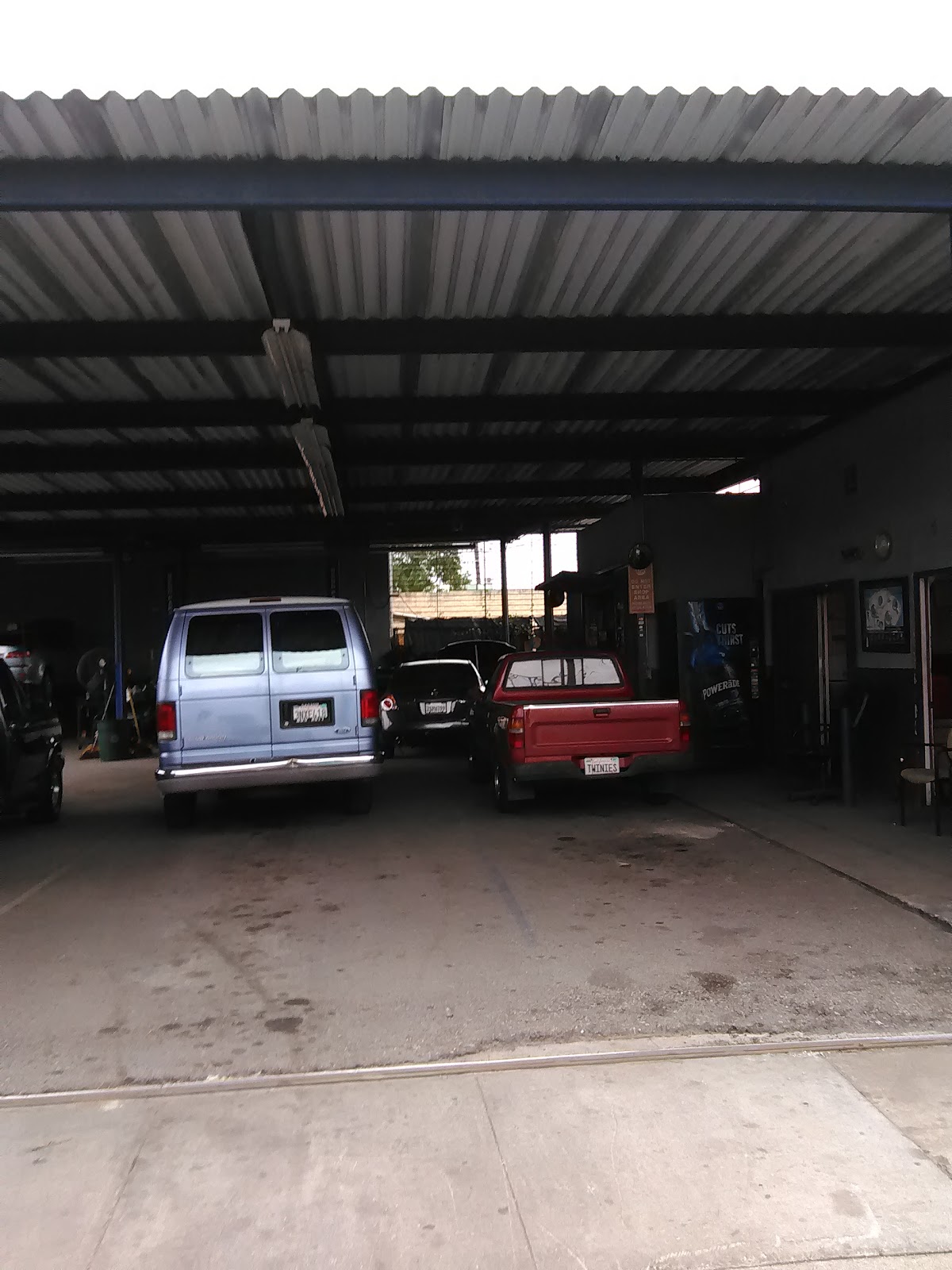 The covered service bays at Twins Auto Repair